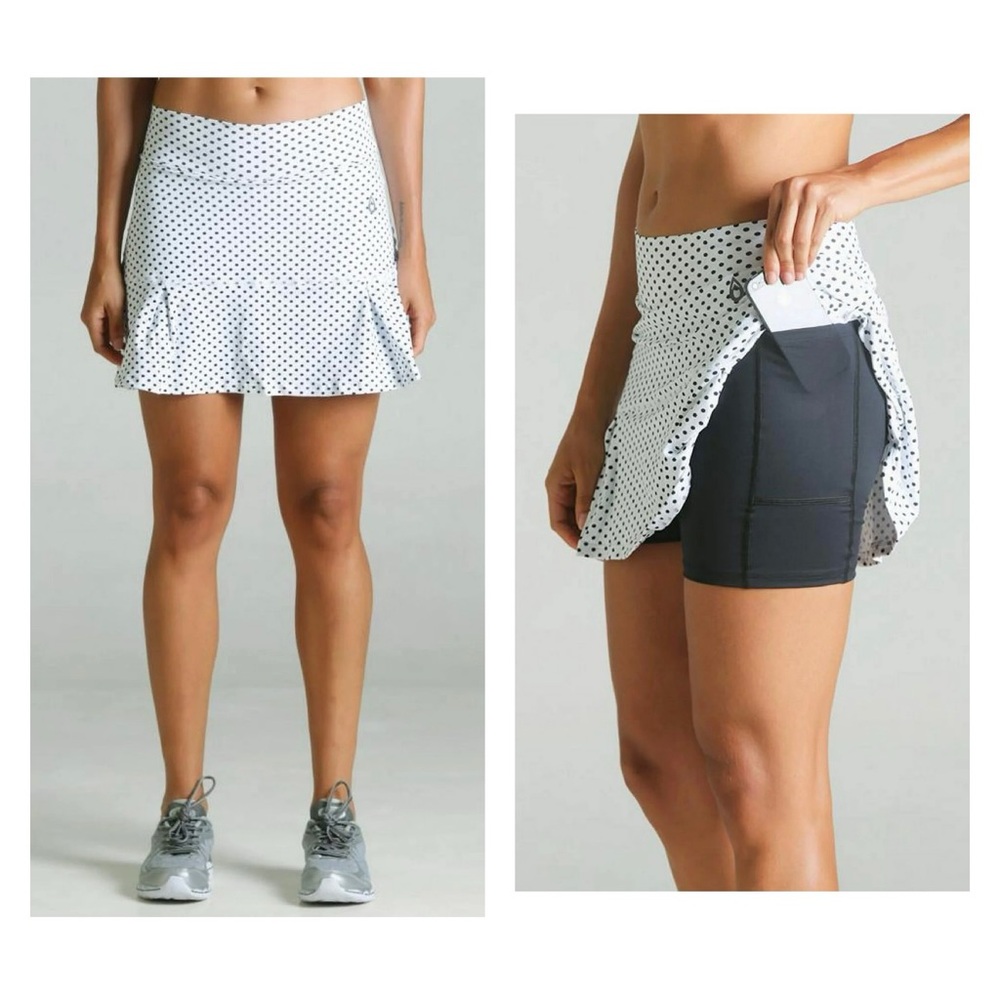Dona Jo JoJo Skirt Skort White Polka Dot Size 2